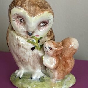Vintage Beatrix Potter porcelain figurine of Old Mr Brown and Squirrel Nutkin